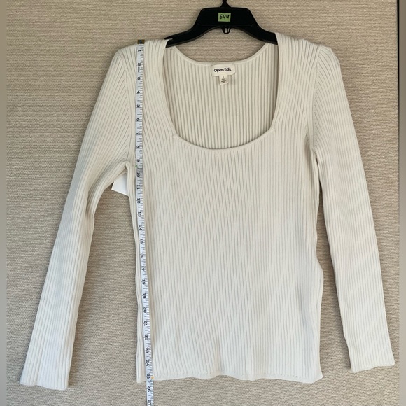 🌾 OPEN EDIT Rib Scoop Neck Sweater - Picture 5 of 11